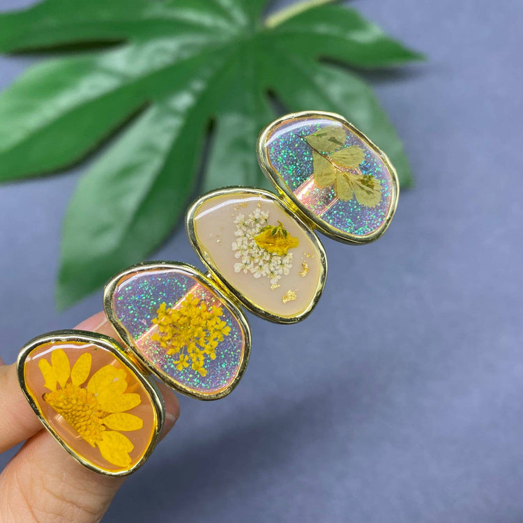 Pressed Dried Flowers Floral Hair Clip