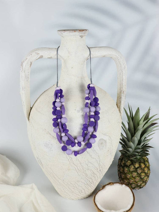 Resin Bead Necklace Purple