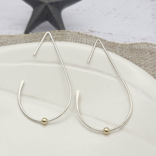 Open Hoop Threader Earrings in Sterling Silver