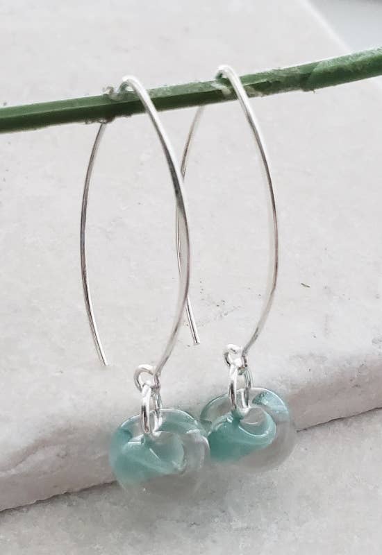 Silver Marquis Earrings in Sky Blue
