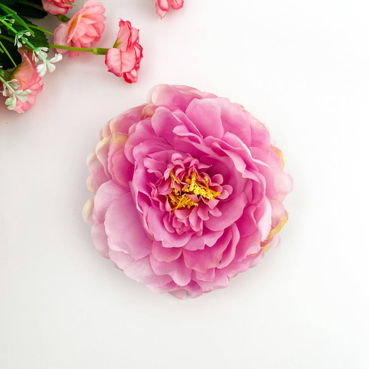 Peony Flower Hair Clip: Pink