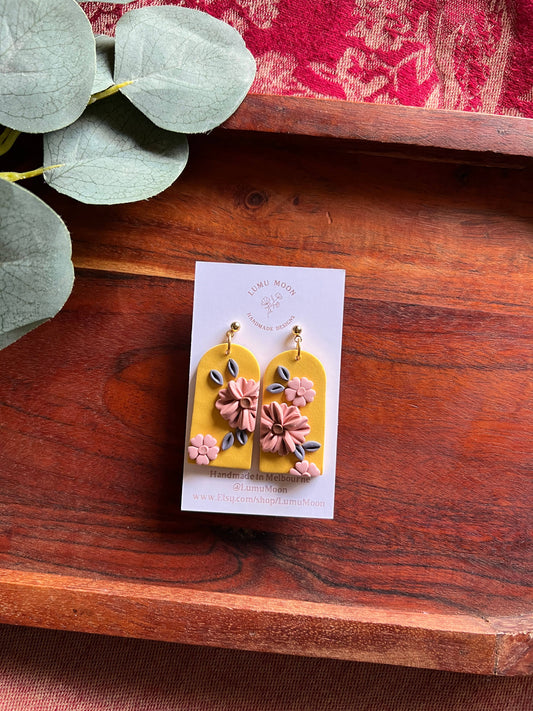Grace Floral Earrings - Arch Shape
