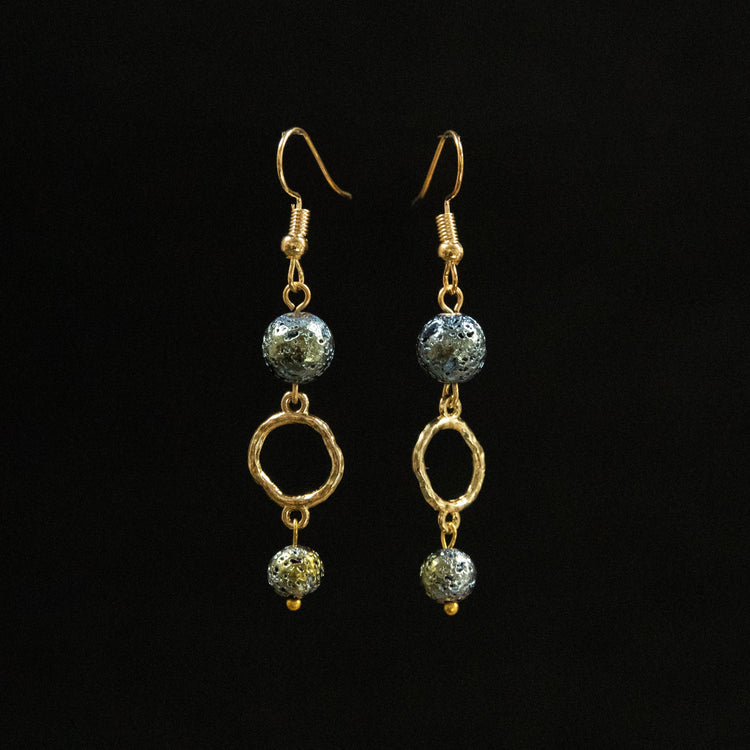 Double Asteroid Mini Hoop Earrings