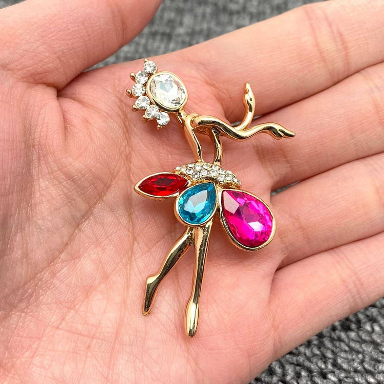 Sparkling Dancing Girl Brooch