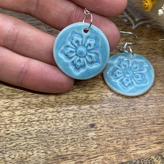 Vera - Porcelain Earrings: Small Flower Print