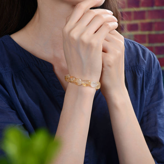 Shimmer Citrine Beaded Bracelet
