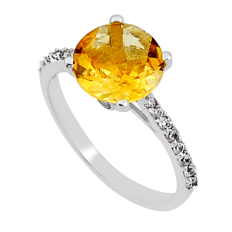 Citrine and Topaz Silver Ring