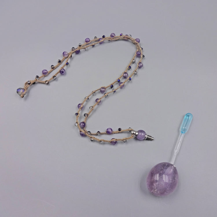 Amethyst Perfume Bottle Necklace