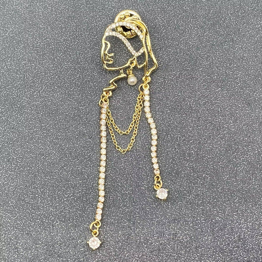 Abstract Rhinestone Beauty Brooch