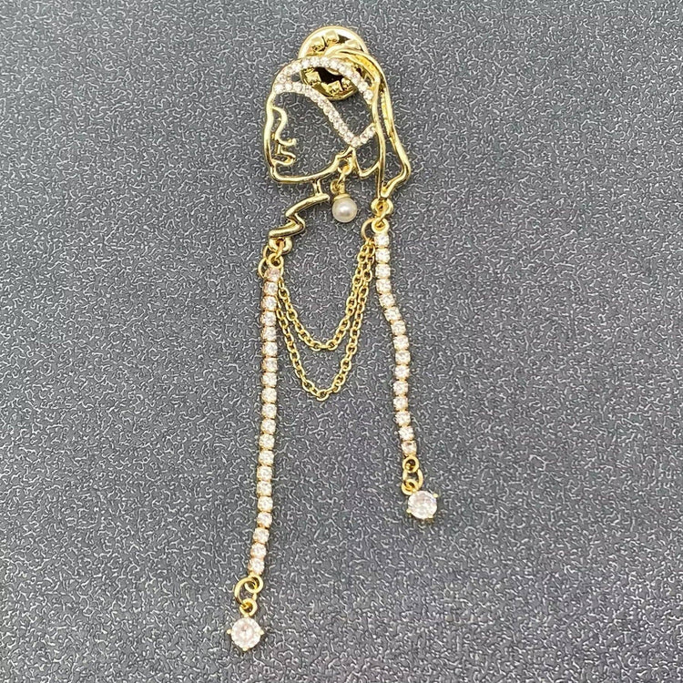 Abstract Rhinestone Beauty Brooch