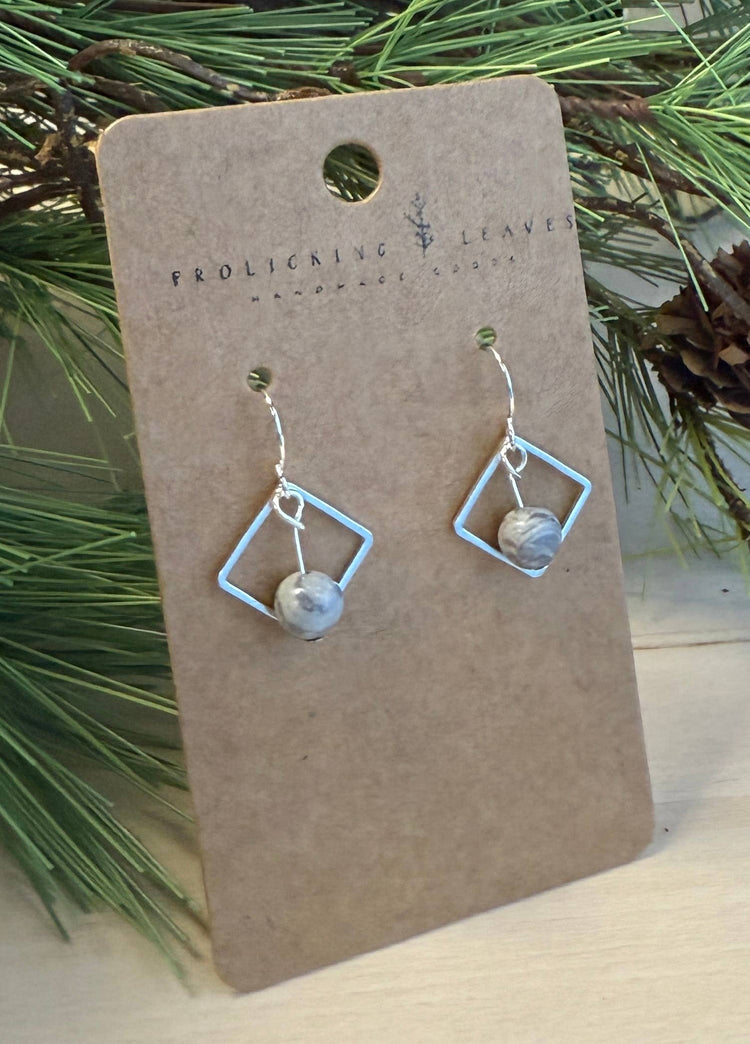 Jasper Square Earrings