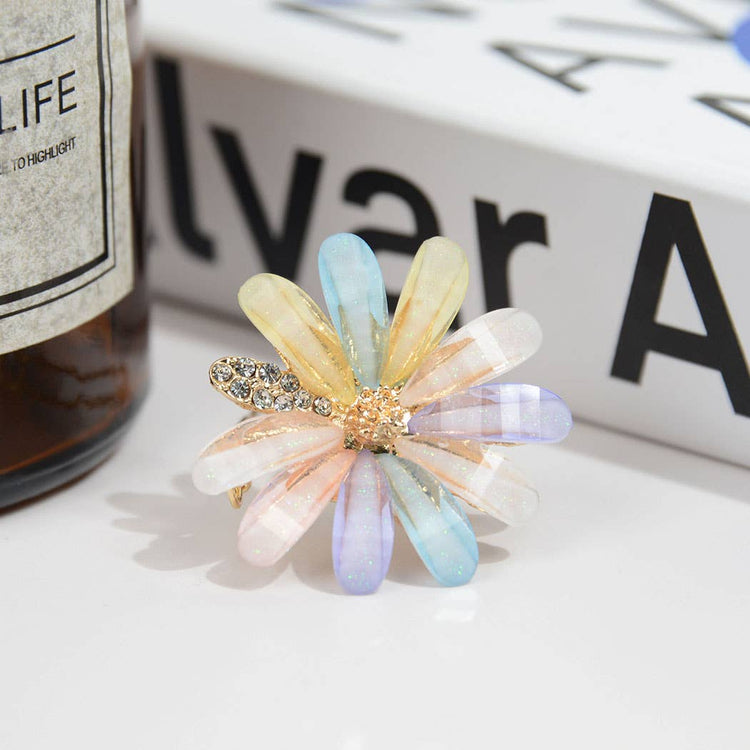 4PC Rhinestone Flower Hair Pin Set: Flower