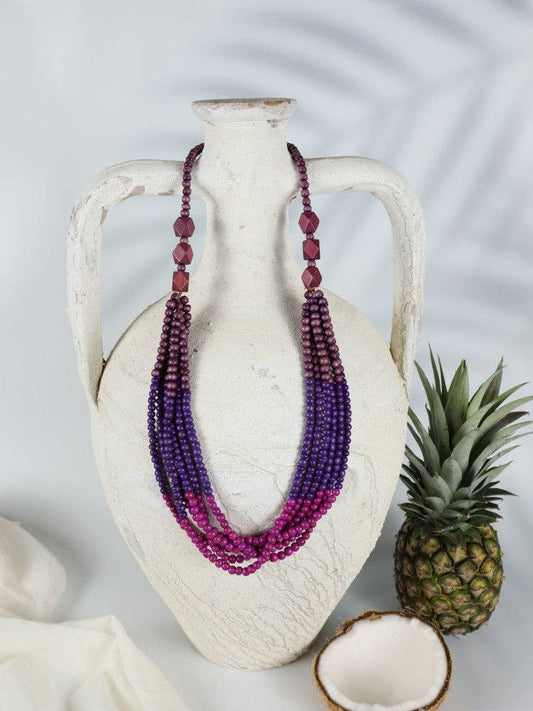 Coffee Tree Bead Necklace Orchid