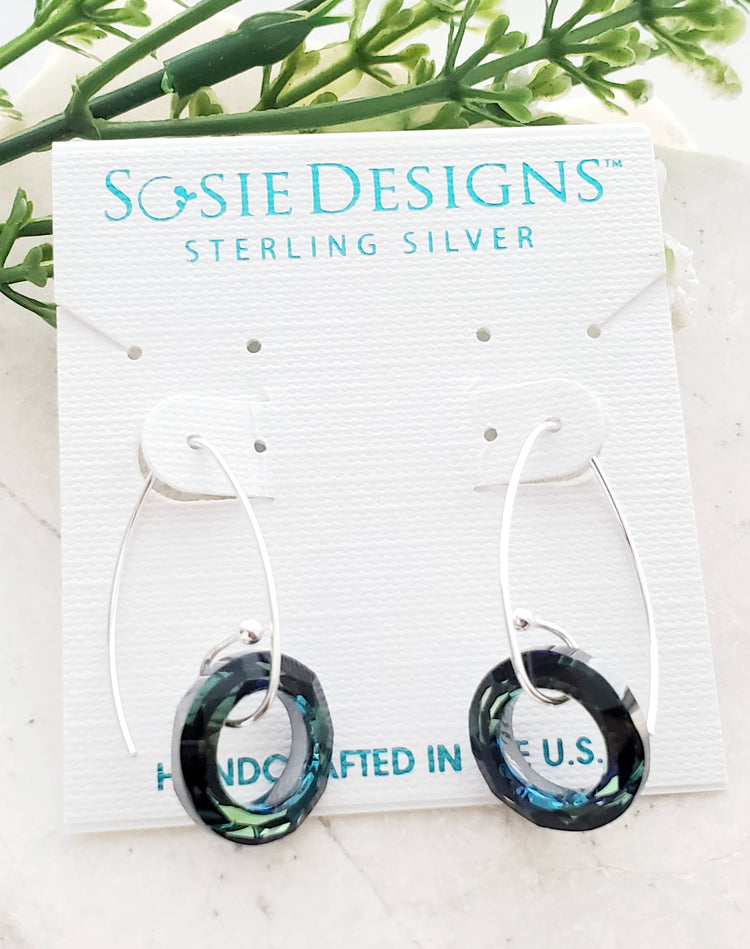 Marquis Halo Bermuda Blue Earring