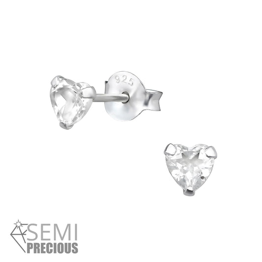 White Topaz Silver Earstuds