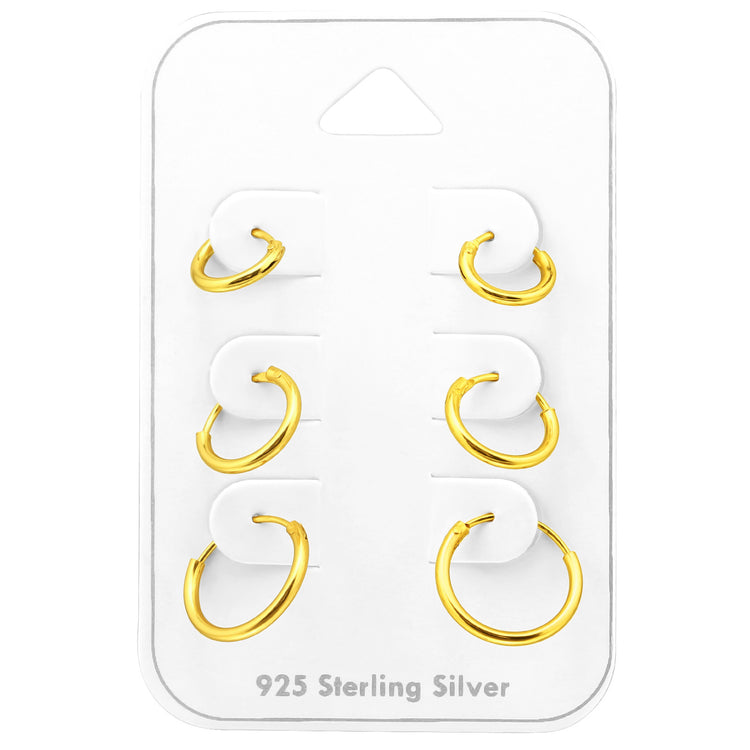 Three Golden Earrings Set