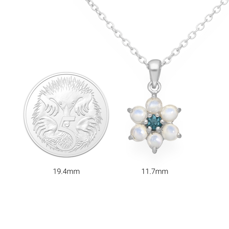 City Flowers Opal Silver Pendant