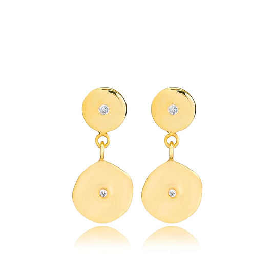 Disk Medallion Gold Earrings