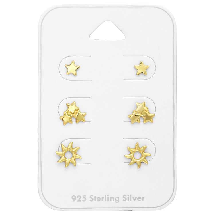 Three Golden Earrings Set