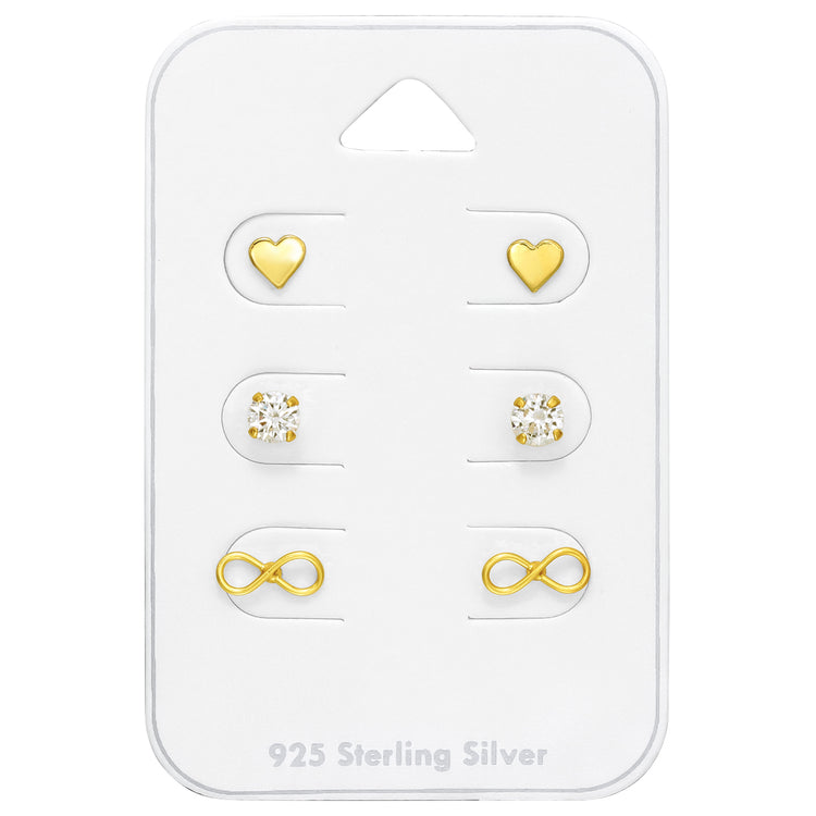 Three Golden Earrings Set