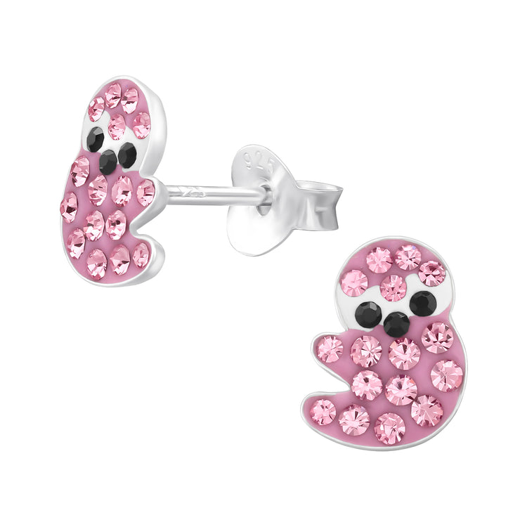 Cute Pink Sloth Crystal Earrings