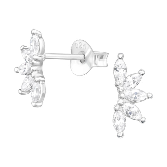 Silver Leaves Studs