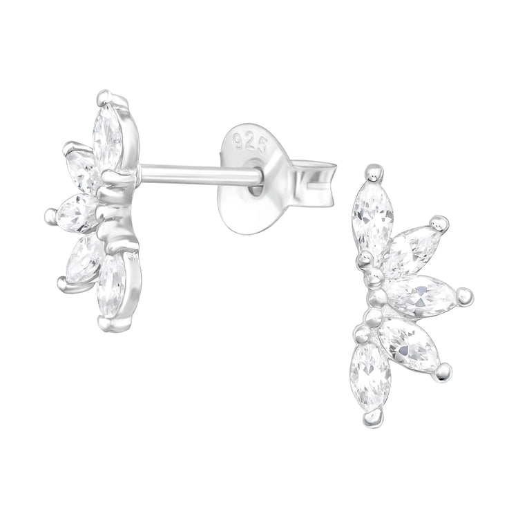 Silver Leaves Studs