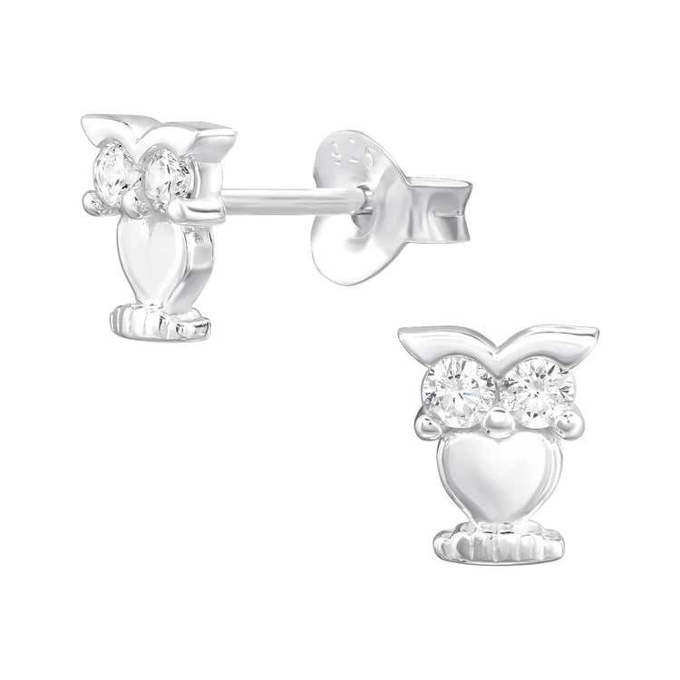 Silver Owl Studs