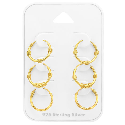 Three Golden Earrings Set