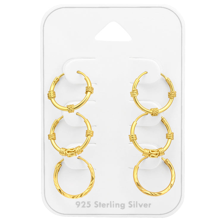 Three Golden Earrings Set