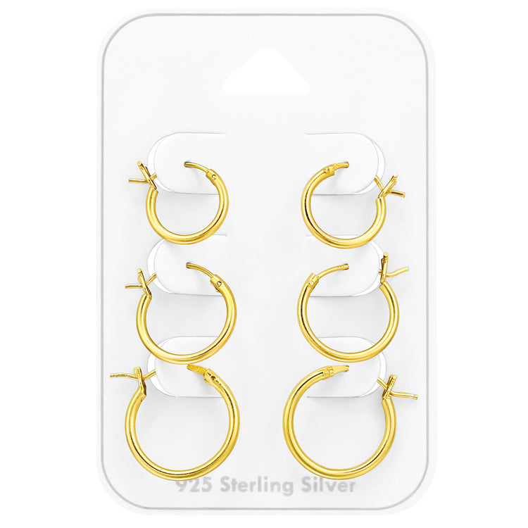 Three Golden Earrings Set