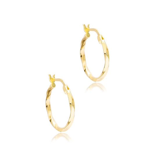 Wave Hoop Silver Earrings