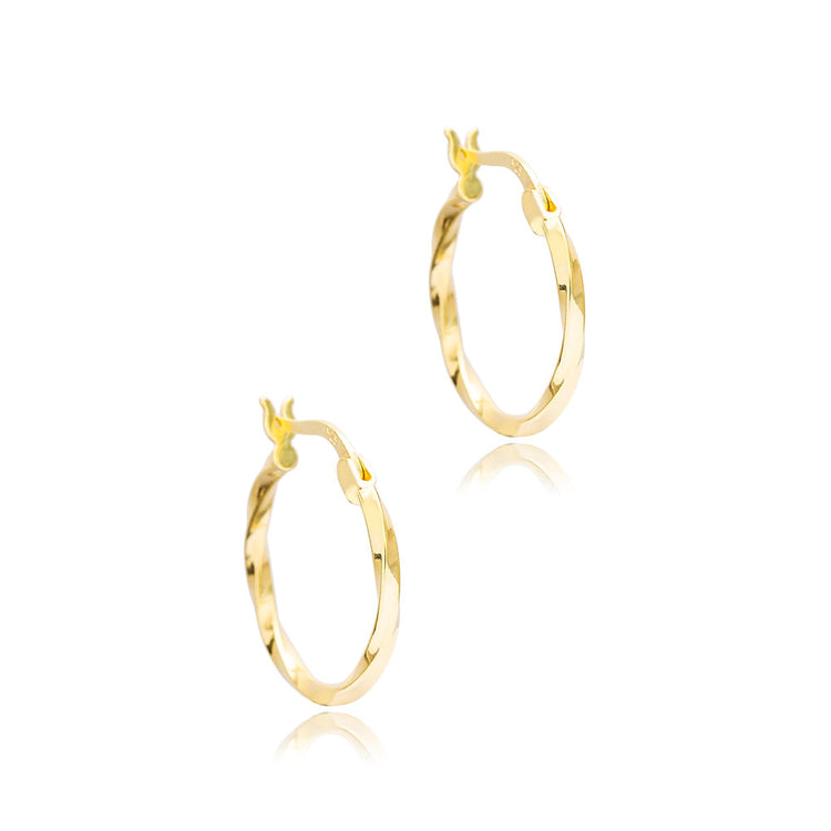 Wave Hoop Silver Earrings