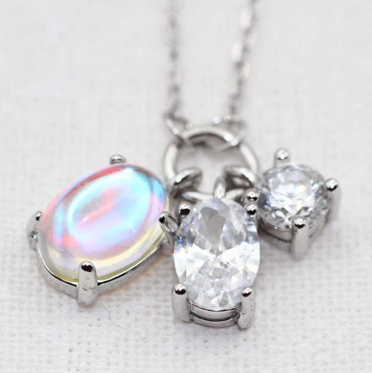 Moonstone and Sparkle Necklace