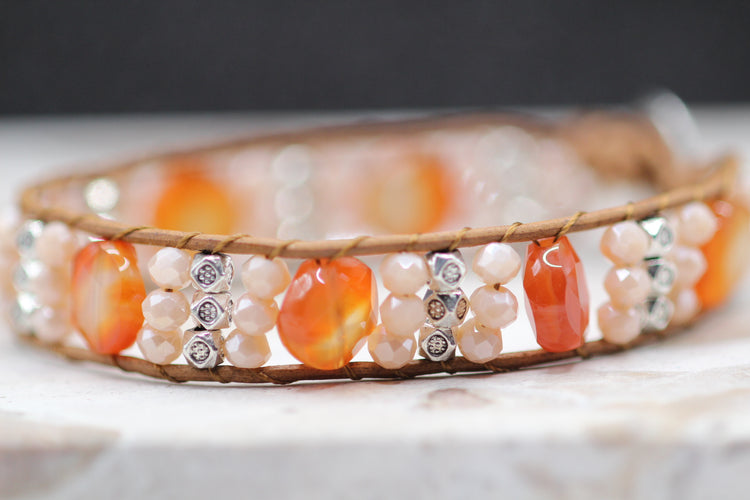 Carnelian Wrap Bracelet