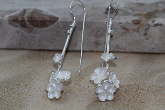 Flora Blanco Silver Hook Earrings