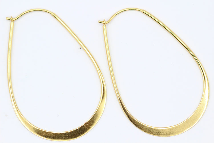 Oval Hoop Silver Earrings