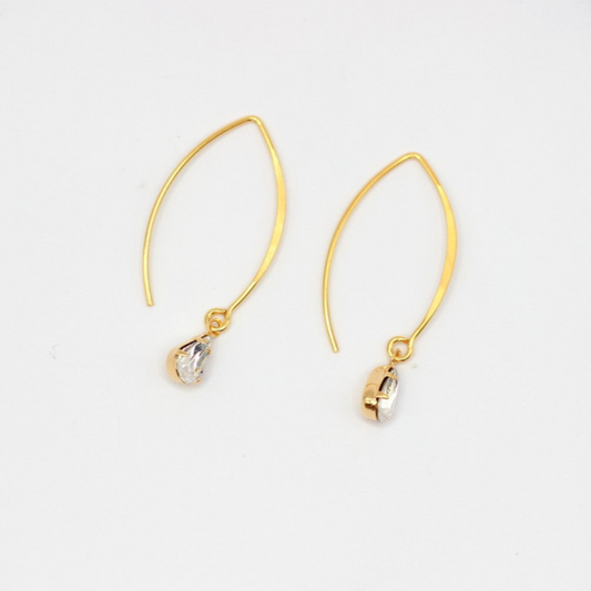 Vermeil Gold Crystal Teardrop Earrings