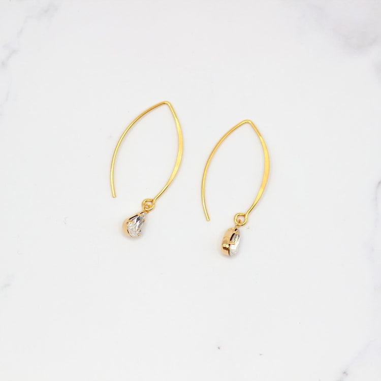 Vermeil Gold Crystal Teardrop Earrings