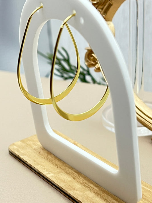 Oval Hoop Silver Earrings