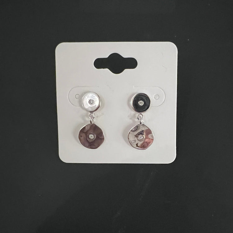 Shiny Disk Silver Earrings