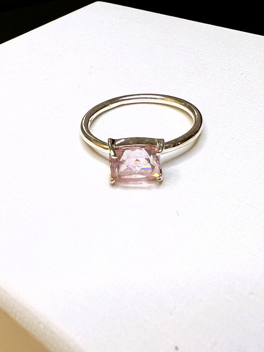 Morganite Baguette Ring