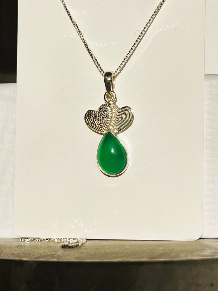 Chalcedony Hearts Pendant