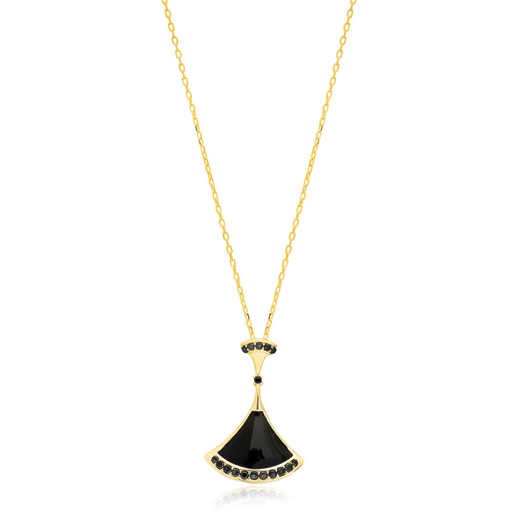 Black and Fan Necklace