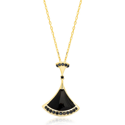 Black and Fan Necklace