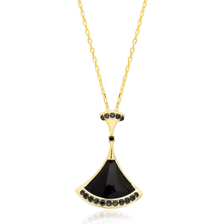 Black and Fan Necklace