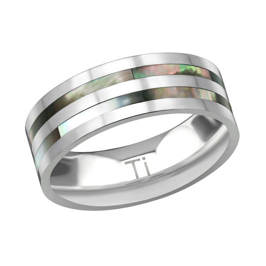 Titanium Abalone Styled Ring