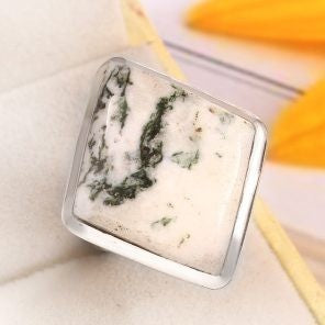 Tree Agate Silver Ring