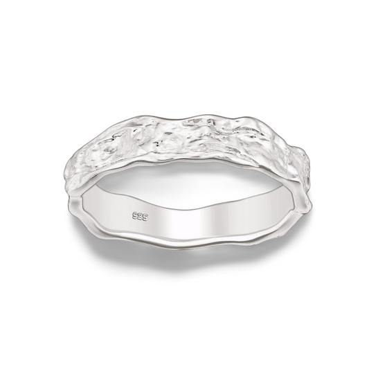 Textured Band Silver Ring