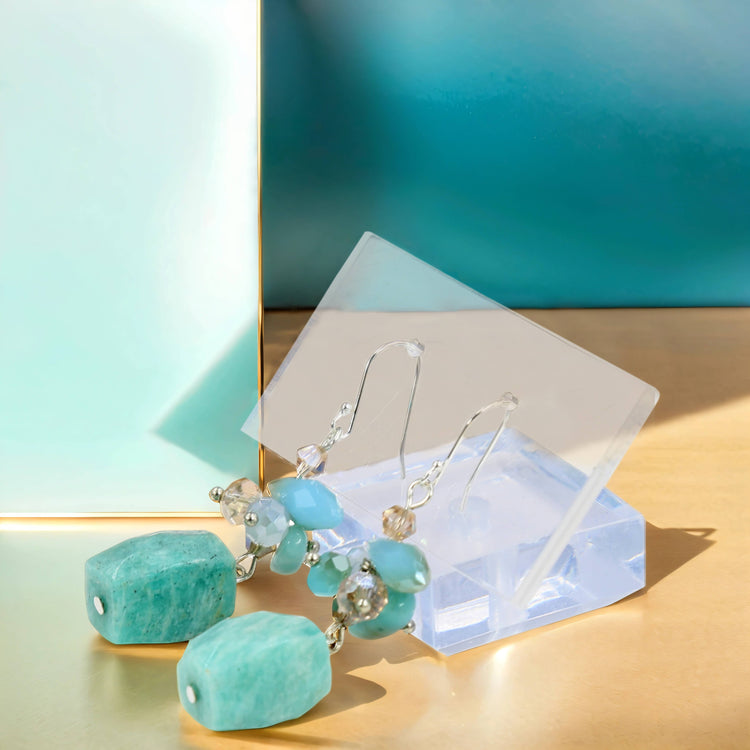 Aquamarine Gemstones Dangle Earrings